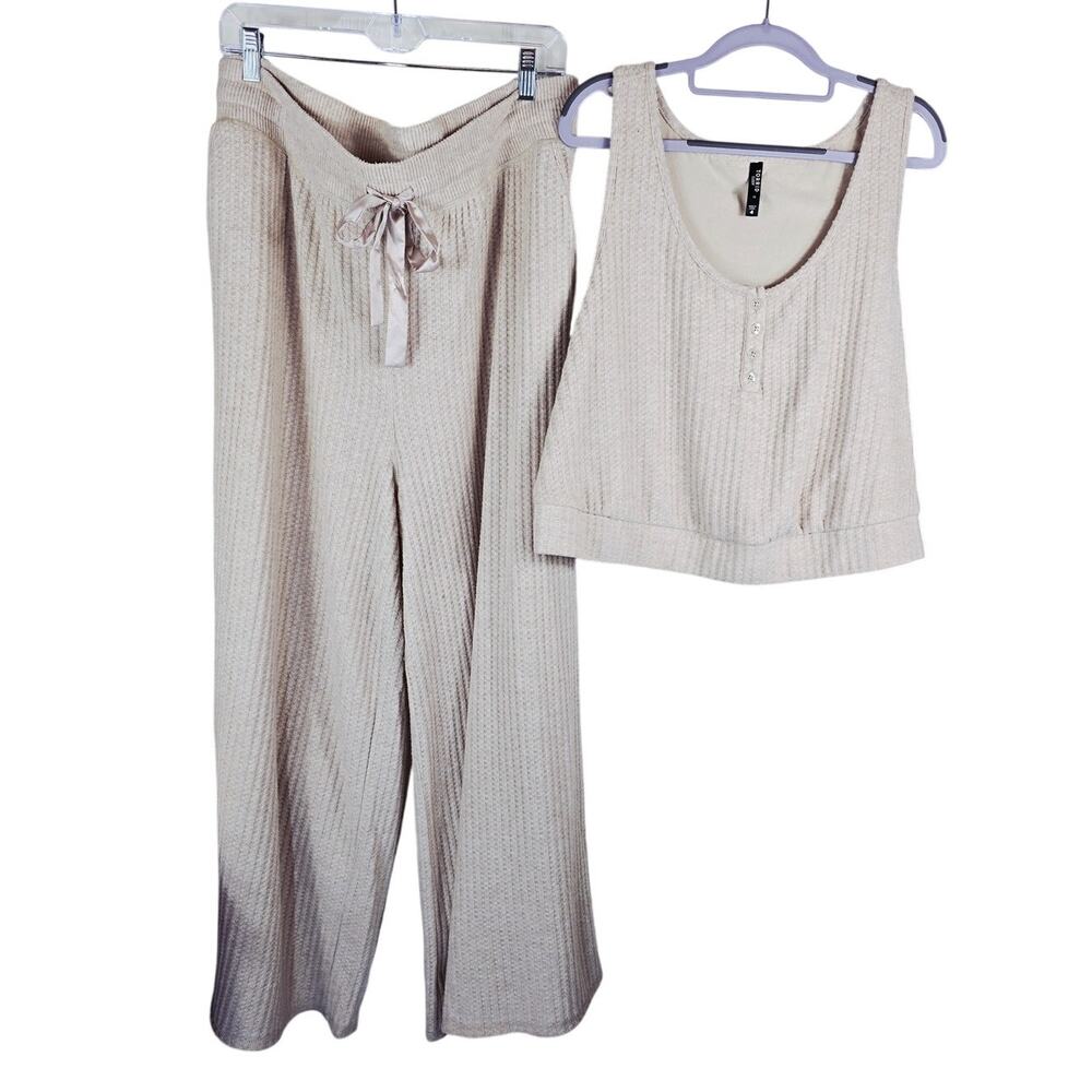 Torrid Sleep 2 Piece Wide Leg Pant Tank Crop Top Comfy Pajama Set Womens 4 - 4X
